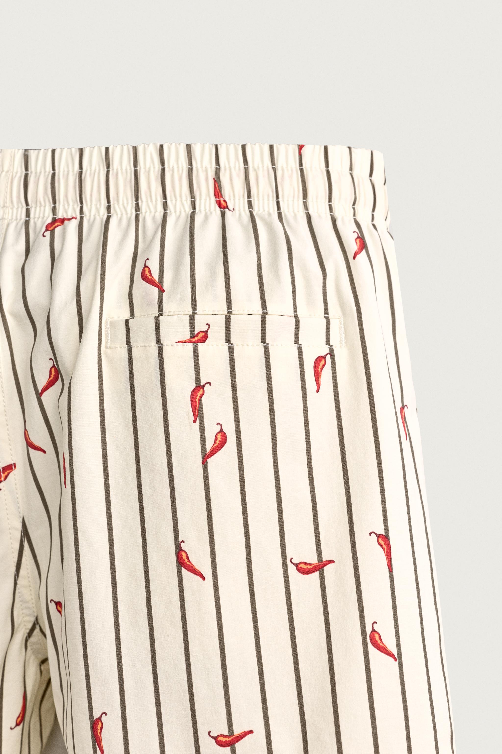 CHILI STRIPE MID-LENGTH SWIMSUIT